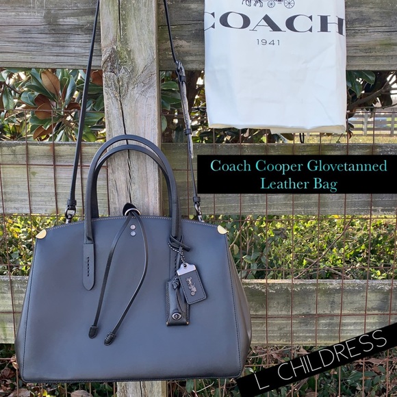 Coach 1942 Cooper Satchel Glovetan Suede Rogue Bag - Picture 2 of 6